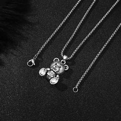 Little Bear Titanium 201 Stainless Steel Necklace Hip-Hop Rabbit Pendant Men's Minimalist Versatile Long Sweater Chain Accessory 27.56inch