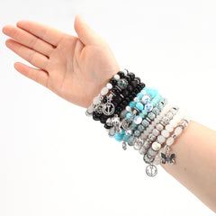[Women's Bohemian Bracelet Set] Bohemian Bracelets Set for Women - Stackable Stretch Multilayer Beads Bracelet
