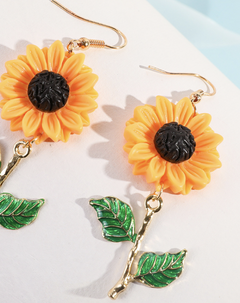 Korean Style Vintage Sunflower Flower Earrings