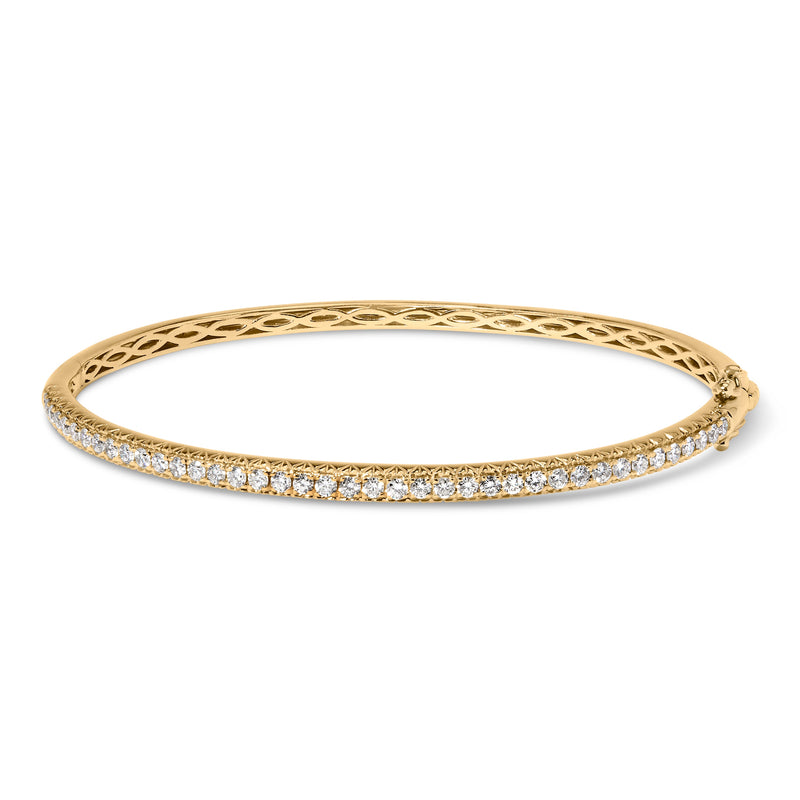 14K Rose Gold 1.00 Cttw Half Eternity Diamond Bangle Bracelet (G-H Color, SI2-I1 Clarity) - 7