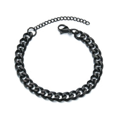 3/5/7/mm Fashion Simple Stainless Steel Cuban Chain Bracelet For Men And Women