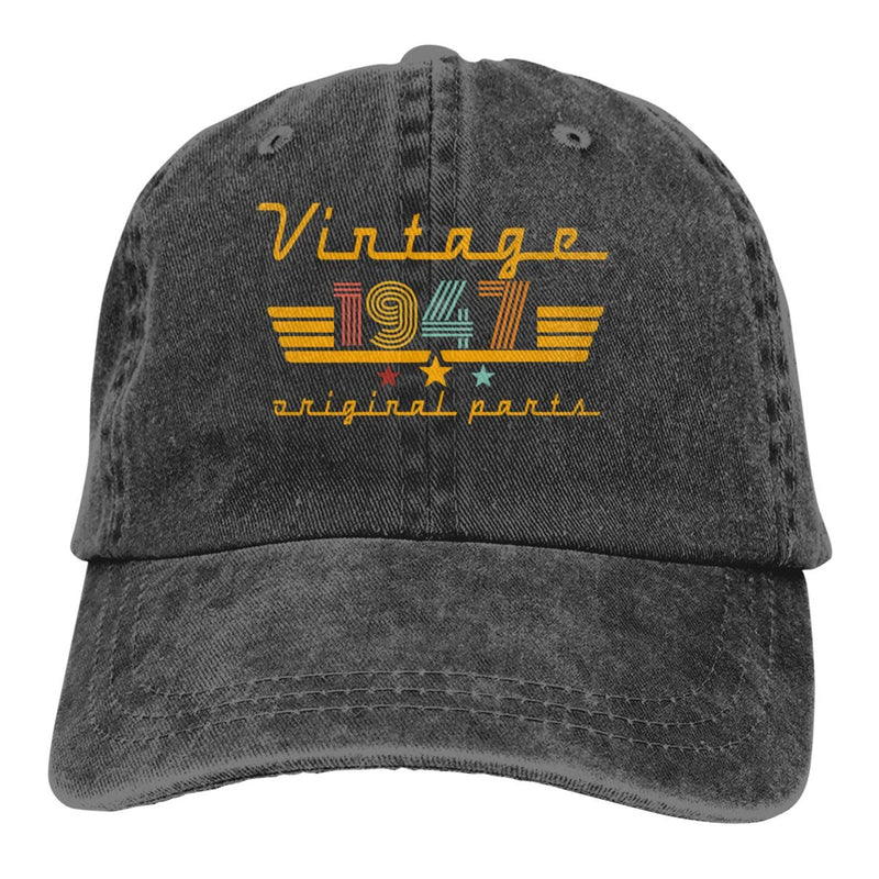 77th Birthday Decorations for Women Men Vintage 1947 Hat Original Parts Adjustable 77 Year Old Baseball Cap Funny Fathers Mothers Day Birthday Gifts
