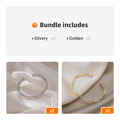 A Sleek And Stylish Twisted Texture Golden Bangle