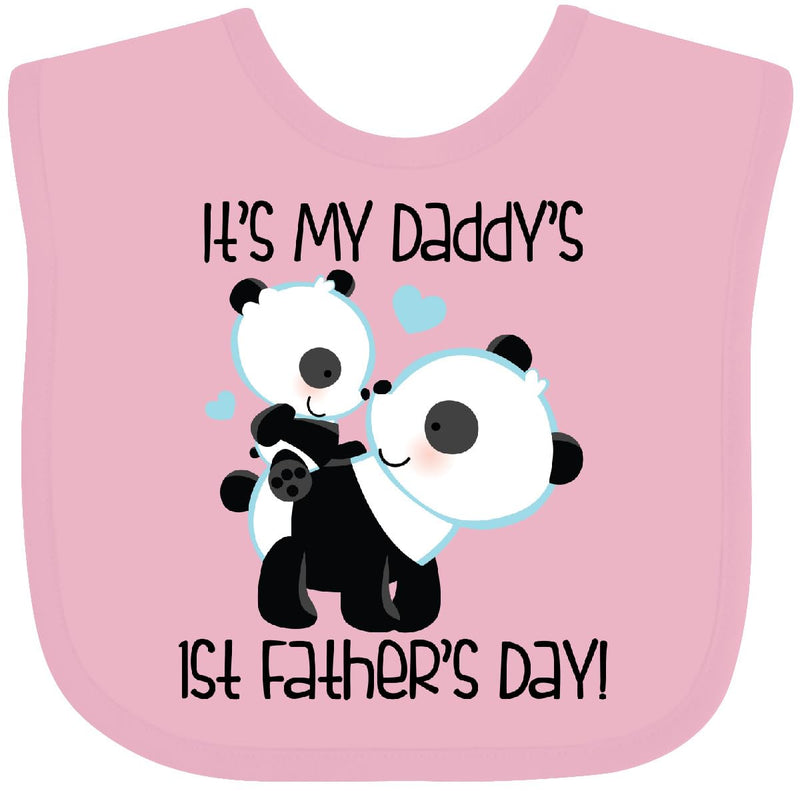 inktastic My Daddys 1st Fathers Day Baby Bib Pink 1d5a7