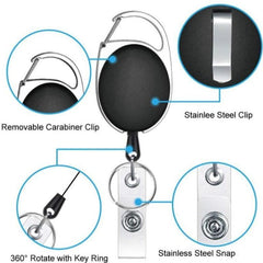 Retractable hoo(key) Keychain Holder and Waterproof Badge ID Card Holder