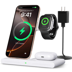 RYND 2026 Travel Portable Wireless Fast Charger for Apple & Android Charging Station,3 in 1 Charging for iPhone17 16 15 14 13 12,Apple Watch Series & Air pods 4 3 2 Pro,Samsung Galaxy