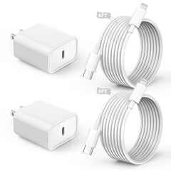 iPhone Charger 6FT Fast Charging【MFi-Certified】 2-Pack USB C Wall Charger Block Power Adapter with Long Type C to Lightning Cable for iPhone 14/13/12/11/Pro/Xs/XR/X/8 Plus 9/8/7/6/SEiPadAirPods