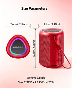 Portable Bluetooth Speaker Beach Essentials: Powerful Crystal Clear Sound/Dynamic Light/IPX5 Waterproof/All Day Playtime/Wireless BT 5.3/TWS Paring, Mom Gifts, Outdoor|Travel|Camping|Pool Accessories