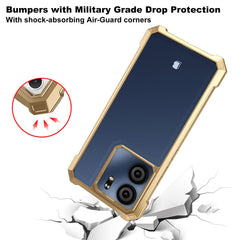 Ailiber for BLU View 5 Case, BLU View5 B160V Clear Phone Case, Transparent [Anti Yellowing], with [Screen Protector], Dual Layer Shockproof Bumper, Silicone Cell Phone Case-Gold