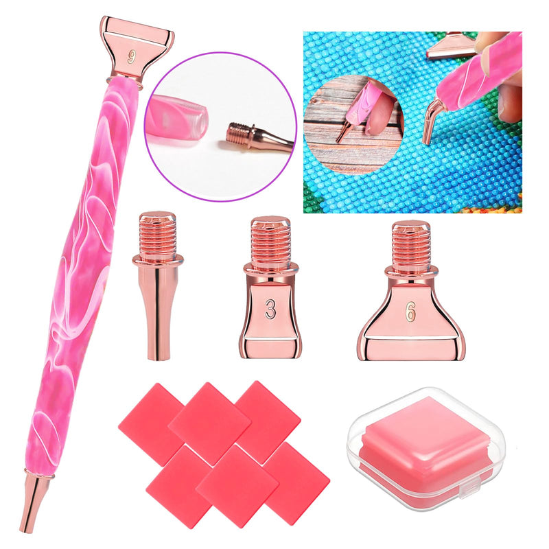 Diamond Art Pens Tools Diamond Painting Accessories Kits with Screw Metal Tip Roller Diamond Painting Pen Drill Bead Dot Pens for Art Craft Nail (Purple Pen Color 6)