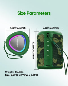 Portable Bluetooth Speaker Beach Essentials: Powerful Crystal Clear Sound/Dynamic Light/IPX5 Waterproof/All Day Playtime/Wireless BT 5.3/TWS Paring, Mom Gifts, Outdoor|Travel|Camping|Pool Accessories