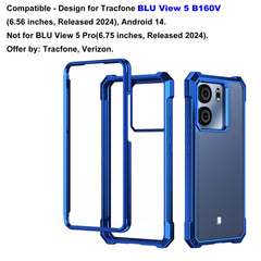 Ailiber for BLU View 5 Case, BLU View5 B160V Clear Phone Case, Transparent [Anti Yellowing], with [Screen Protector], Dual Layer Shockproof Bumper, Silicone Cell Phone Case-Gold