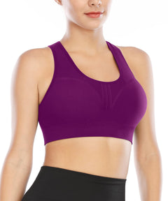 High-Impact Padded Sports Bras — Racerback Workout Set
