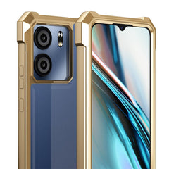 Ailiber for BLU View 5 Case, BLU View5 B160V Clear Phone Case, Transparent [Anti Yellowing], with [Screen Protector], Dual Layer Shockproof Bumper, Silicone Cell Phone Case-Gold