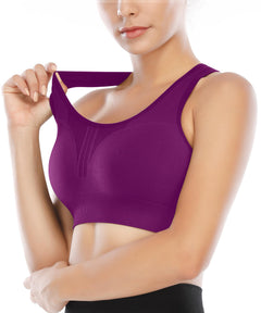 High-Impact Padded Sports Bras — Racerback Workout Set