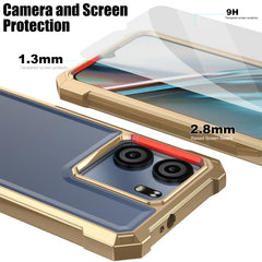 Ailiber for BLU View 5 Case, BLU View5 B160V Clear Phone Case, Transparent [Anti Yellowing], with [Screen Protector], Dual Layer Shockproof Bumper, Silicone Cell Phone Case-Gold