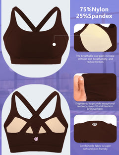 High-Support Pickleball Sports Bra — Molded Cup Crisscross Back