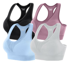 High-Impact Padded Sports Bras — Racerback Workout Set