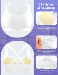 High-Support Pickleball Sports Bra — Molded Cup Crisscross Back