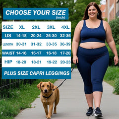 Plus Size High-Waist Capri Leggings — 3-Pack (XL–4X)
