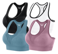 High-Impact Padded Sports Bras — Racerback Workout Set