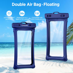 CACOE [Floatable] Floating Universal IPX8 Waterproof Phone Case 2 Pack-Up to 7.0",Adjustable Lanyard Phone Pouch,Cellphone Dry Bags for Vacation Beach Pool Kayak Cruise Travel Essentials（Black+Green）