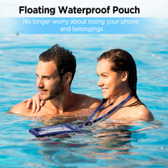 CACOE [Floatable] Floating Universal IPX8 Waterproof Phone Case 2 Pack-Up to 7.0",Adjustable Lanyard Phone Pouch,Cellphone Dry Bags for Vacation Beach Pool Kayak Cruise Travel Essentials（Black+Green）
