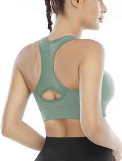 High-Impact Padded Sports Bras — Racerback Workout Set