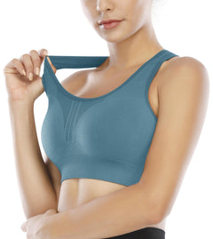 High-Impact Padded Sports Bras — Racerback Workout Set