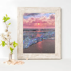 Acelii 5D Diamond Art Kits for Adults Beginners,Beach Scenery DIY Full Round Drill Diamond Painting Kits, Paint by Diamonds Dots Gem Art Easy,Home Wall Decor 12X16 Inch