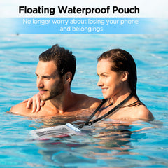 CACOE [Floatable] Floating Universal IPX8 Waterproof Phone Case 2 Pack-Up to 7.0",Adjustable Lanyard Phone Pouch,Cellphone Dry Bags for Vacation Beach Pool Kayak Cruise Travel Essentials（Black+Green）