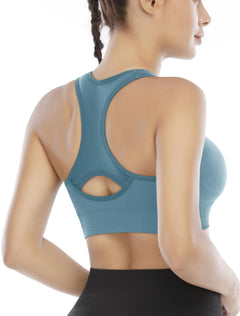 High-Impact Padded Sports Bras — Racerback Workout Set