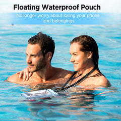 CACOE [Floatable] Floating Universal IPX8 Waterproof Phone Case 2 Pack-Up to 7.0",Adjustable Lanyard Phone Pouch,Cellphone Dry Bags for Vacation Beach Pool Kayak Cruise Travel Essentials（Black+Green）