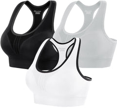 High-Impact Padded Sports Bras — Racerback Workout Set