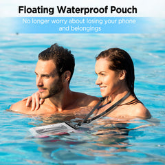 CACOE [Floatable] Floating Universal IPX8 Waterproof Phone Case 2 Pack-Up to 7.0",Adjustable Lanyard Phone Pouch,Cellphone Dry Bags for Vacation Beach Pool Kayak Cruise Travel Essentials（Black+Green）