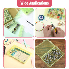 Mr. Pen- Bead Storage Containers, 28 Grids, 2 Pack, Clear White, 160pcs Label Stickers, Transparent, Small Bead Organizer Box, Diamond Art, Diamond Painting Organizer