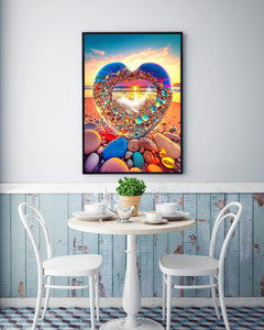 KINPLUB Moonlight Beach Diamond Painting Kits for Adults, 5D Seaside Moon Diamond Art Kits for Beginners, DIY Full Drill Paint with Diamond, Home Wall Decor 12 x 16 Inch