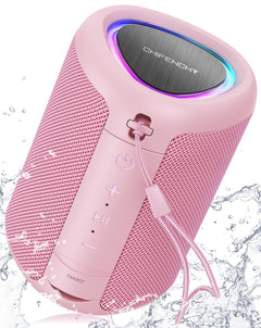 Portable Bluetooth Speaker Beach Essentials: Powerful Crystal Clear Sound/Dynamic Light/IPX5 Waterproof/All Day Playtime/Wireless BT 5.3/TWS Paring, Mom Gifts, Outdoor|Travel|Camping|Pool Accessories