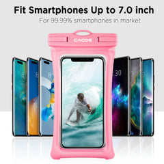 CACOE [Floatable] Floating Universal IPX8 Waterproof Phone Case 2 Pack-Up to 7.0",Adjustable Lanyard Phone Pouch,Cellphone Dry Bags for Vacation Beach Pool Kayak Cruise Travel Essentials（Black+Green）
