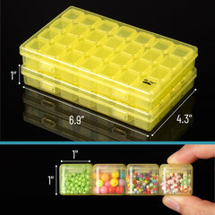 Mr. Pen- Bead Storage Containers, 28 Grids, 2 Pack, Clear White, 160pcs Label Stickers, Transparent, Small Bead Organizer Box, Diamond Art, Diamond Painting Organizer