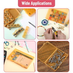 Mr. Pen- Bead Storage Containers, 28 Grids, 2 Pack, Clear White, 160pcs Label Stickers, Transparent, Small Bead Organizer Box, Diamond Art, Diamond Painting Organizer