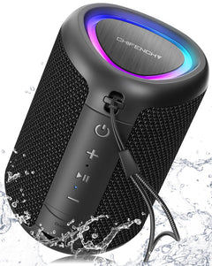 Portable Bluetooth Speaker Beach Essentials: Powerful Crystal Clear Sound/Dynamic Light/IPX5 Waterproof/All Day Playtime/Wireless BT 5.3/TWS Paring, Mom Gifts, Outdoor|Travel|Camping|Pool Accessories