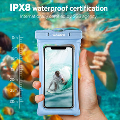 CACOE [Floatable] Floating Universal IPX8 Waterproof Phone Case 2 Pack-Up to 7.0",Adjustable Lanyard Phone Pouch,Cellphone Dry Bags for Vacation Beach Pool Kayak Cruise Travel Essentials（Black+Green）
