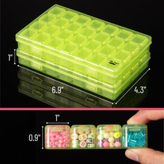 Mr. Pen- Bead Storage Containers, 28 Grids, 2 Pack, Clear White, 160pcs Label Stickers, Transparent, Small Bead Organizer Box, Diamond Art, Diamond Painting Organizer