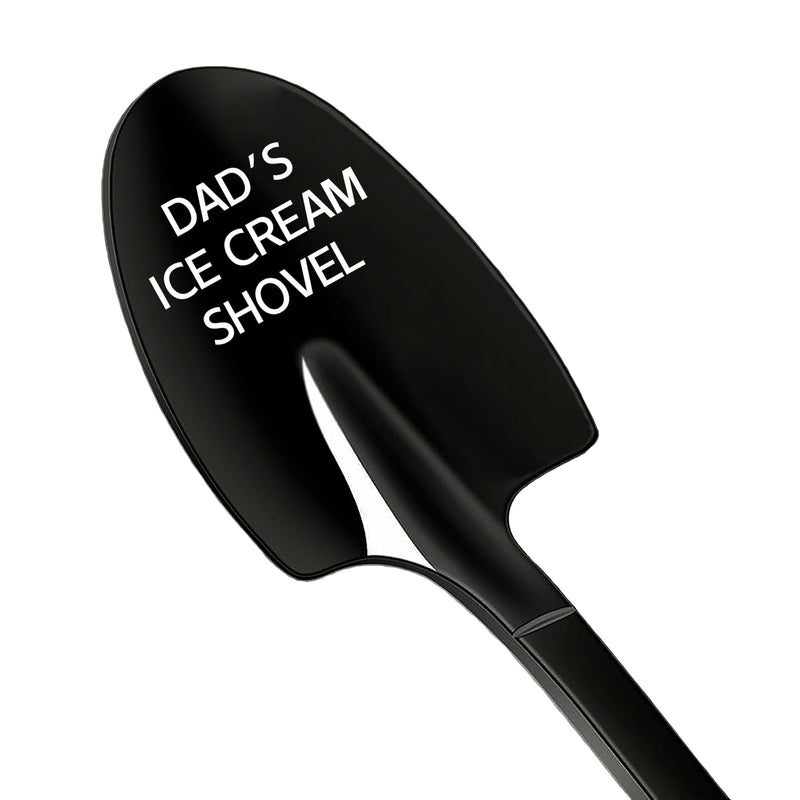 Gifts for Dad PBIEHSR Fathers Day Birthday Gifts Men Ice Cream Spoon Fathers Day Gifts Funny Engraved Dads Stainless Steel Shovel Spoon (Black)