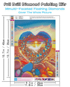KINPLUB Moonlight Beach Diamond Painting Kits for Adults, 5D Seaside Moon Diamond Art Kits for Beginners, DIY Full Drill Paint with Diamond, Home Wall Decor 12 x 16 Inch