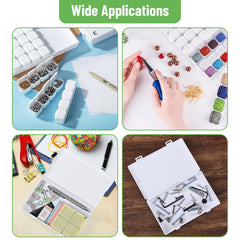 Mr. Pen- Bead Storage Containers, 28 Grids, 2 Pack, Clear White, 160pcs Label Stickers, Transparent, Small Bead Organizer Box, Diamond Art, Diamond Painting Organizer