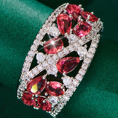 Bohemian Women's Couple Fashion Elegant Glass Synthetic Zirconia Gift Ring