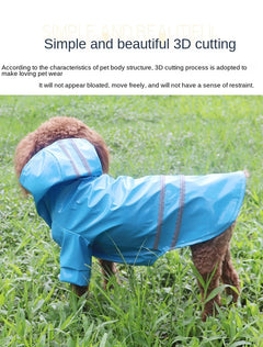 Dog Clothes, Waterproof Jackets, Hooded Raincoats with Reflective Strip, Outdoor Breathable Clothes for Puppies