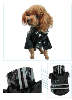 Dog Clothes, Waterproof Jackets, Hooded Raincoats with Reflective Strip, Outdoor Breathable Clothes for Puppies